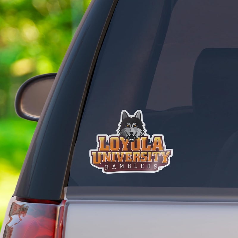 Nudge Printing Loyola University Chicago LUC Ramblers with LU Wolf Vinyl Car Window Decal Laptop Bumper Sticker - Full Color - Image 2